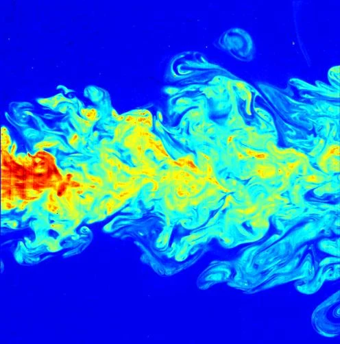 克雷数学研究所使用的湍流喷流图像,来源:Clay Mathematics Institute